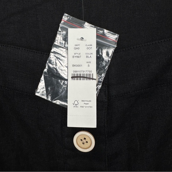 J. Crew Squareneck button-up top in linen BLACK NEW BY697 Small - Picture 5 of 8